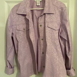 Lavender Paisley Button-Up Jacket